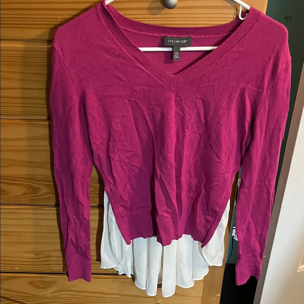 The Limited Women's Magenta V-Neck Blouse